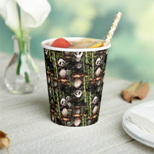 Bamboo Panda Pattern Design  Paper Cups