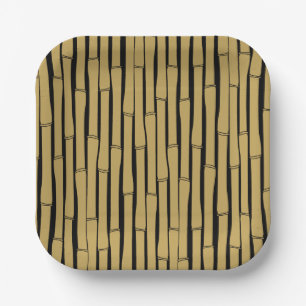 Bamboo Pattern Paper Plate