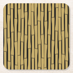 Bamboo Pattern Square Paper Coaster