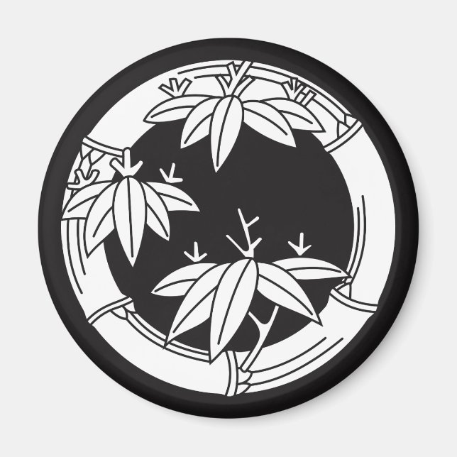 Bamboo ring with bamboo leaves magnet (Front)