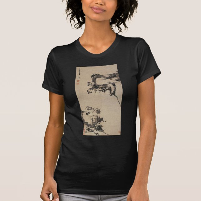 Bamboo, Rock, and Mandarin Ducks by Bada Shanren T-Shirt (Front)
