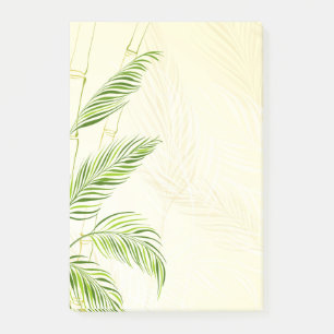 Bamboo stalks and leaves, all over print - post-it notes