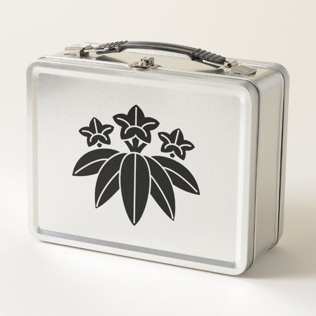Bamboo-style gentian metal lunch box (Front)