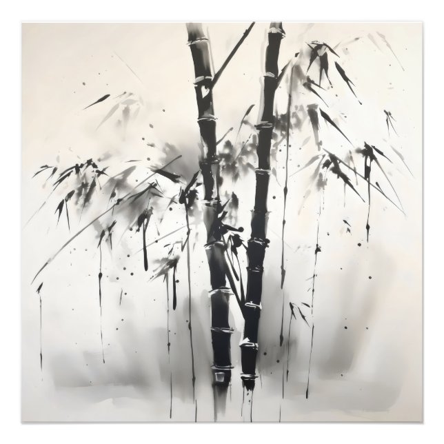 Bamboo Sumi-e Ink Painting Photo Print (Front)