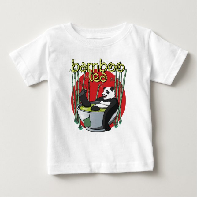 Bamboo Tea Drinker Panda Baby T-Shirt (Front)