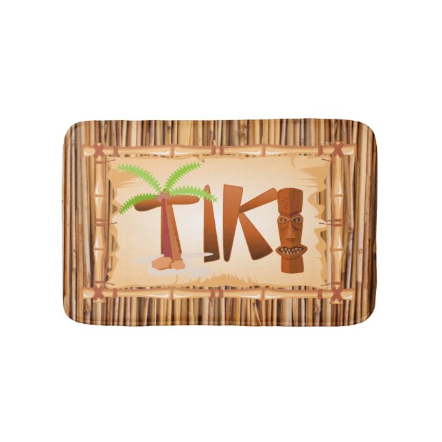 Bamboo Tiki Design Bath Mat (Front)