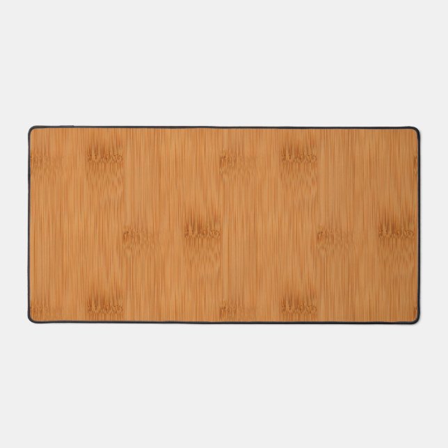Bamboo Toast Wood Grain Look Desk Mat (Front)