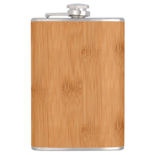 Bamboo Toast Wood Grain Look Hip Flask