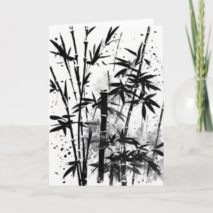 Bamboo - Watercolor flowers Card