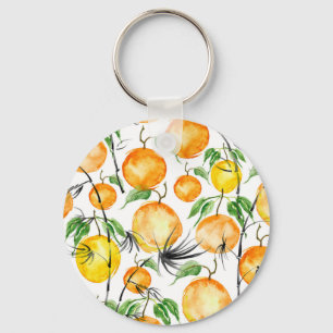 Bamboo watercolor: jungle seamless pattern. key ring