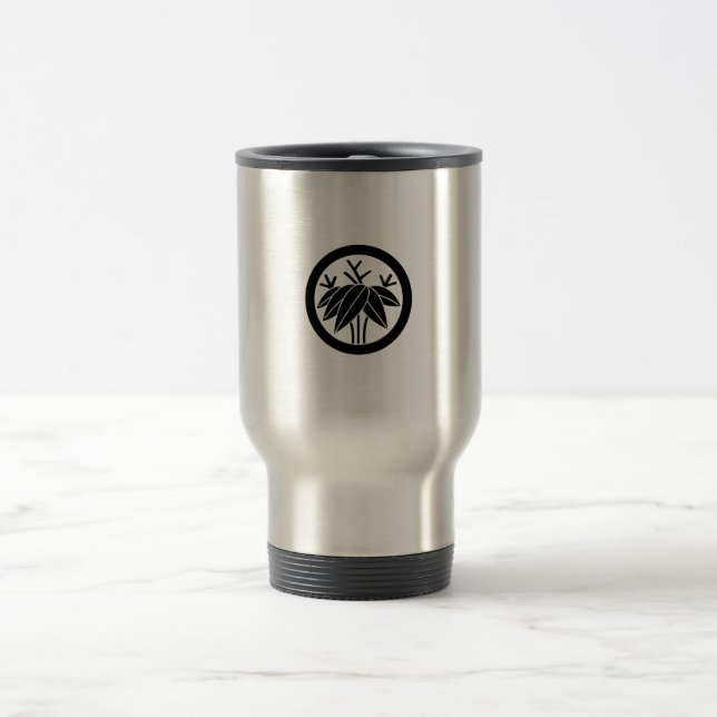 Bamboo with root in circle travel mug (Center)