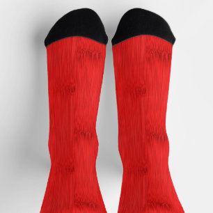Bamboo Wood Grain Look in Vivid Red Socks