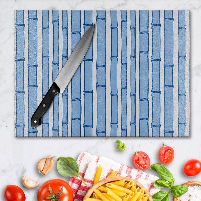 Bambooey Bamboo Stripe in Blue Porcelain Cutting Board (Creator Uploaded)