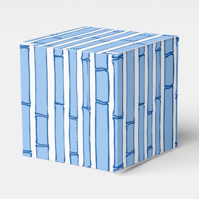 Bambooey Bamboo Stripe in Blue Porcelain Favour Box (Front Side)