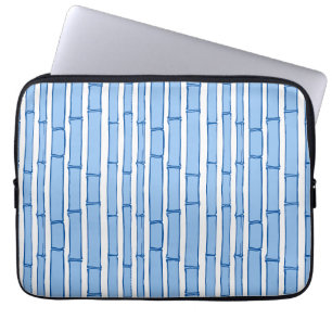 Bambooey Bamboo Stripe in Blue Porcelain Laptop Sleeve