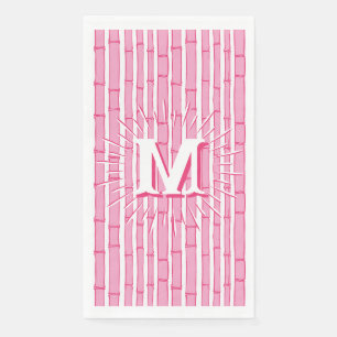 Bambooey Bamboo Stripe in Pink Personalised Napkin