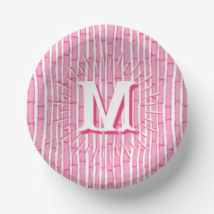 Bambooey Bamboo Stripe in Pink Personalised Paper Plate