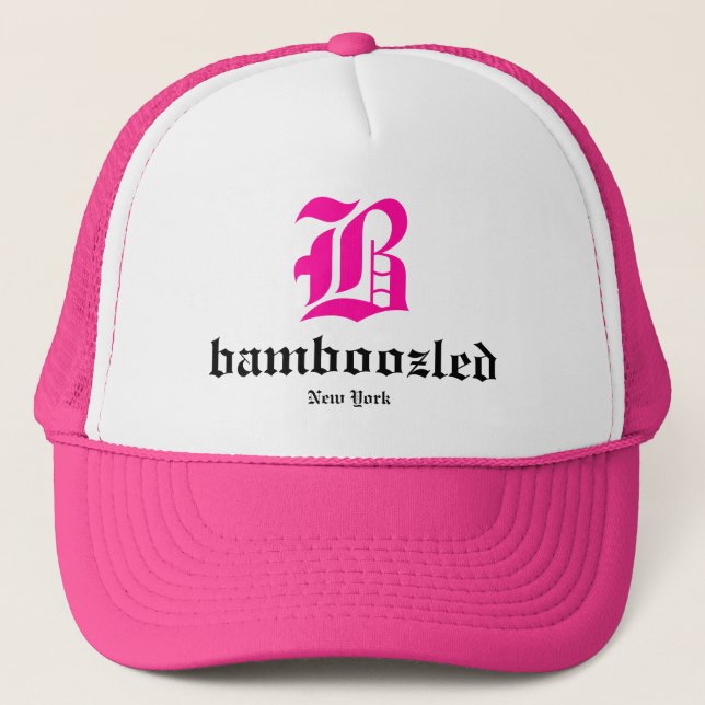 Bamboozled Womens Trucker Hat- White /Pink Hat (Front)