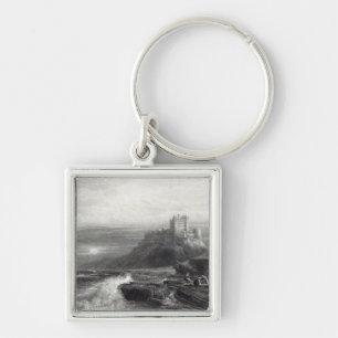 Bamborough Castle, engraved by S. Bradshaw Key Ring