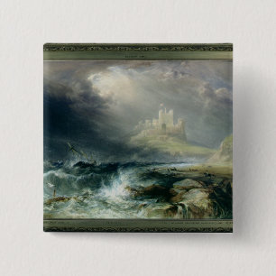 Bamburgh Castle, Northumberland 15 Cm Square Badge