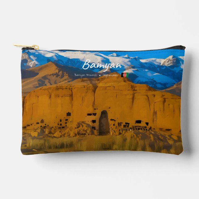 Bamyan, Afghanistan - Buddha Cliff Valley Accessory Pouch (Front)
