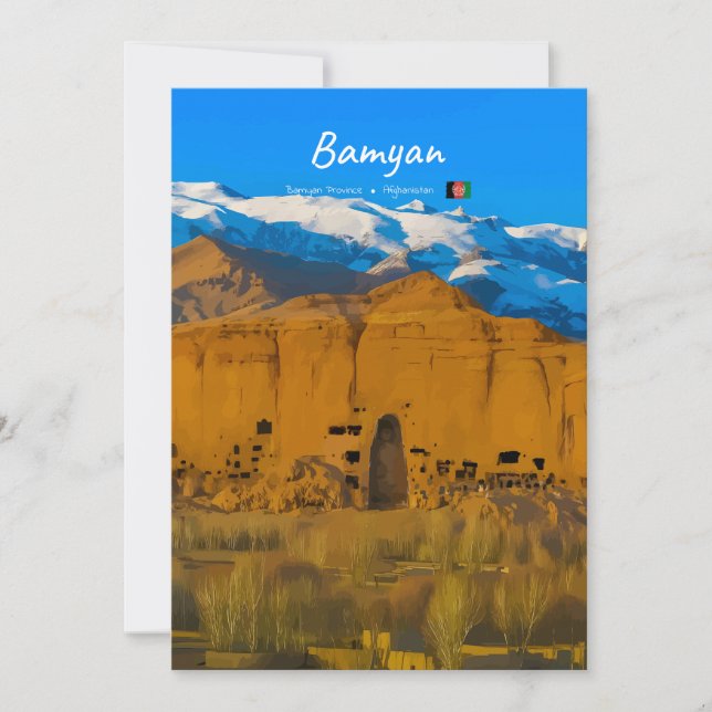 Bamyan, Afghanistan - Buddha Cliff Valley Invitation (Front)