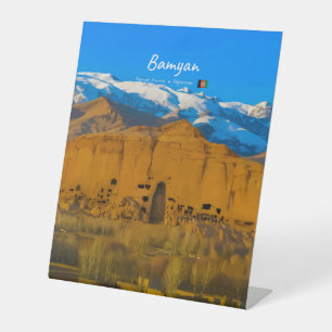 Bamyan, Afghanistan - Buddha Cliff Valley Pedestal Sign