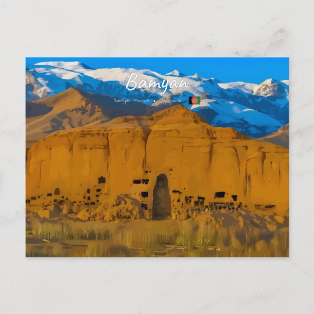 Bamyan, Afghanistan - Buddha Cliff Valley Postcard (Front)
