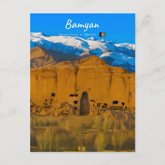 Bamyan, Afghanistan - Buddha Cliff Valley Postcard (Front)