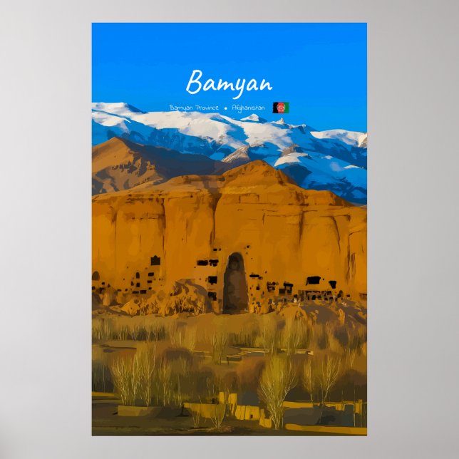 Bamyan, Afghanistan - Buddha Cliff Valley Poster (Front)