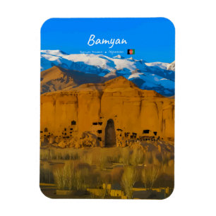 Bamyan, Afghanistan - Buddha Cliff Valley Rounded Magnet