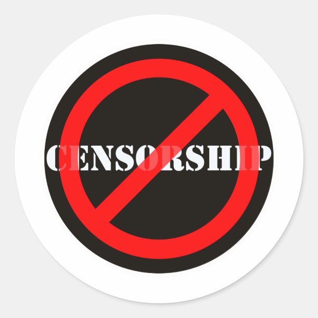 Ban Censorship Classic Round Sticker (Front)