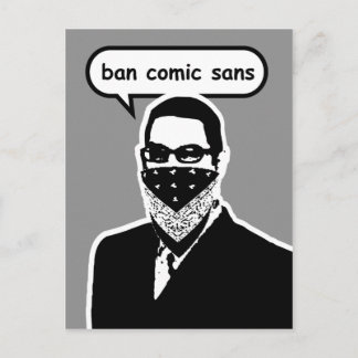 Ban Comic Sans Postcard