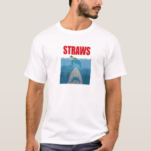 Ban Plastics Straws Save Sea Turtles Save Earth Da T-Shirt