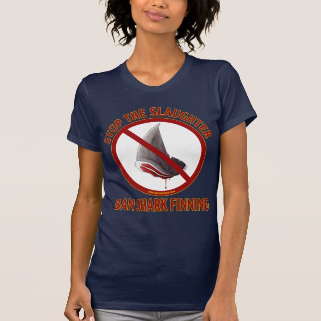Ban Shark Finning Women's Dark T-shirt (Front)