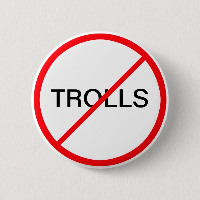 Ban Trolls 6 Cm Round Badge (Front)