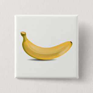 Banana 15 Cm Square Badge