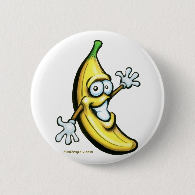 Banana 6 Cm Round Badge (Front)