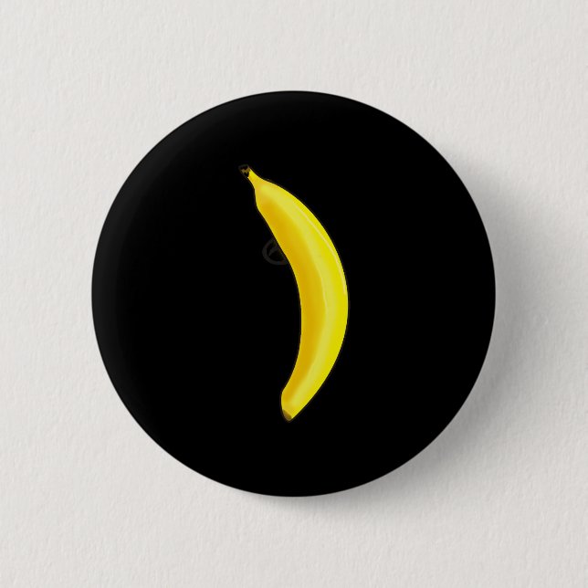 banana 6 cm round badge (Front)