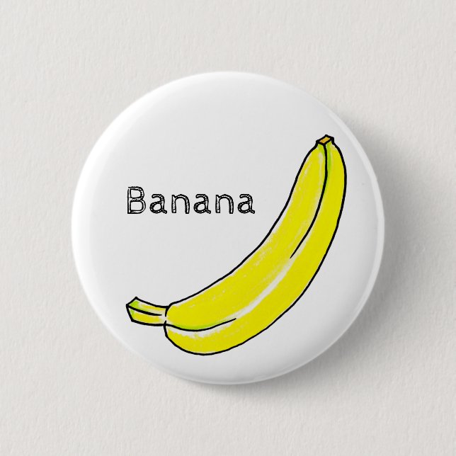 Banana 6 Cm Round Badge (Front)