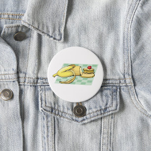 Banana and Pancakes Breakfast Fun Food  7.5 Cm Round Badge