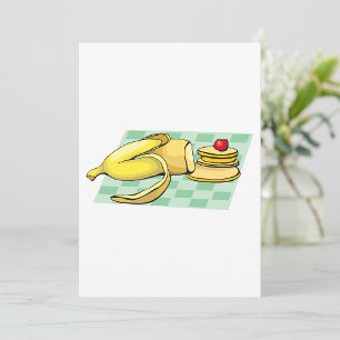 Banana and Pancakes Breakfast Fun Food  Invitation