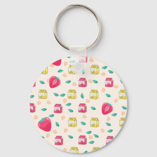 Banana and Strawberry Milk Key Ring