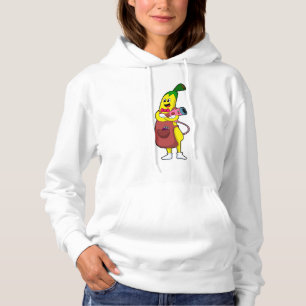 Banana as Hairdresser with Hair dryer Hoodie