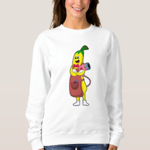 Banana as Hairdresser with Hair dryer Sweatshirt