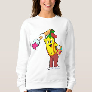 Banana as Painter with Paint brush Sweatshirt