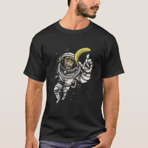 Banana Astronaut In Space Monkey Vegan Food Banana T-Shirt