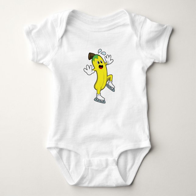 Banana at Ice skating with Ice skates.PNG Baby Bodysuit (Front)