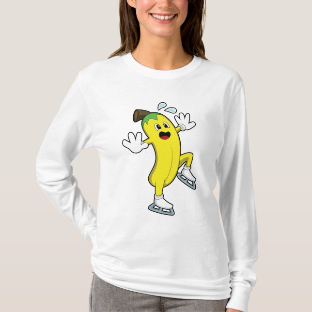 Banana at Ice skating with Ice skates.PNG T-Shirt (Front)