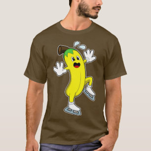 Banana At Ice Skating With Ice Skates  T-Shirt